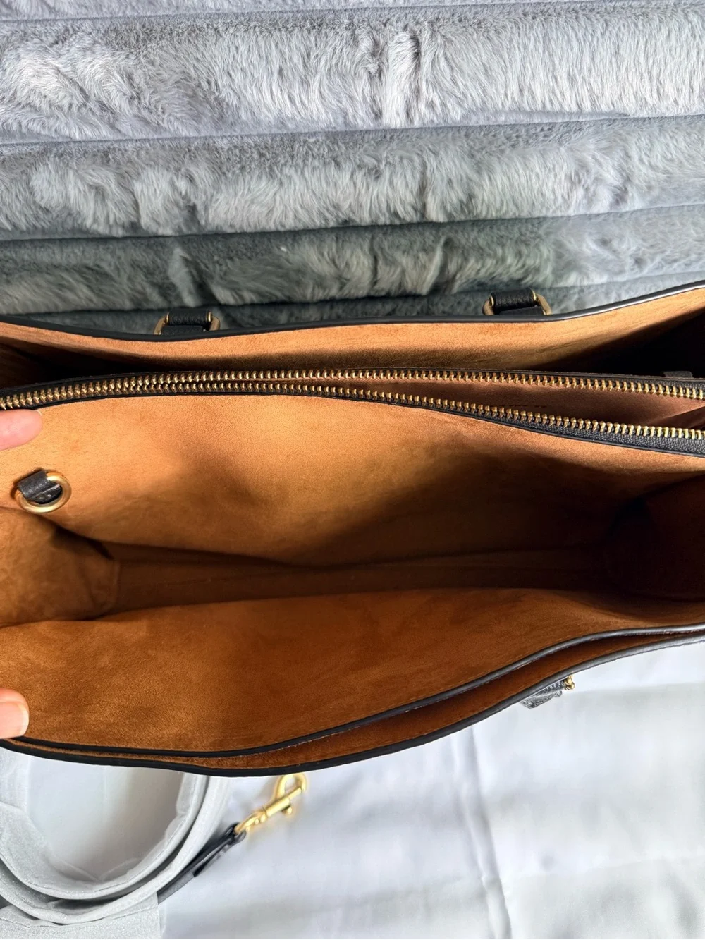 Coach Black Leather Laptop Tote with Gold Hardware